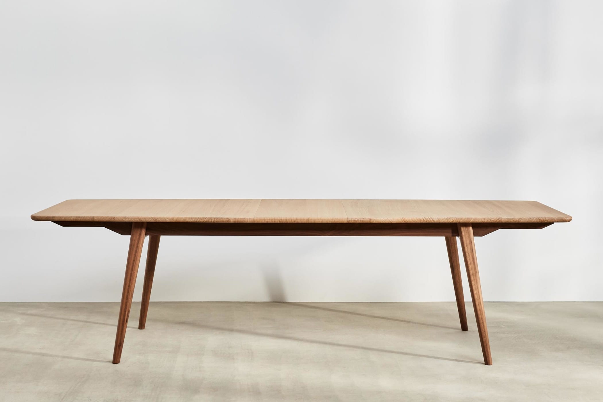 mixed timber extending dining table